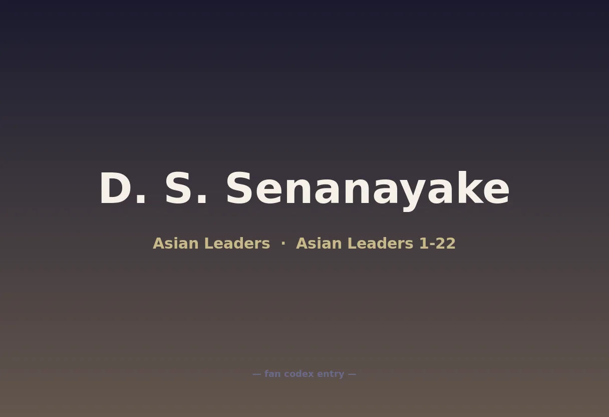 D. S. Senanayake